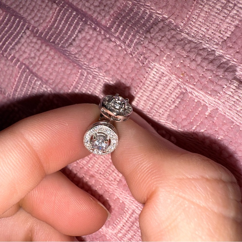 Solid 925 Sterling Silver Dazzling White Cubic Zi… - image 3